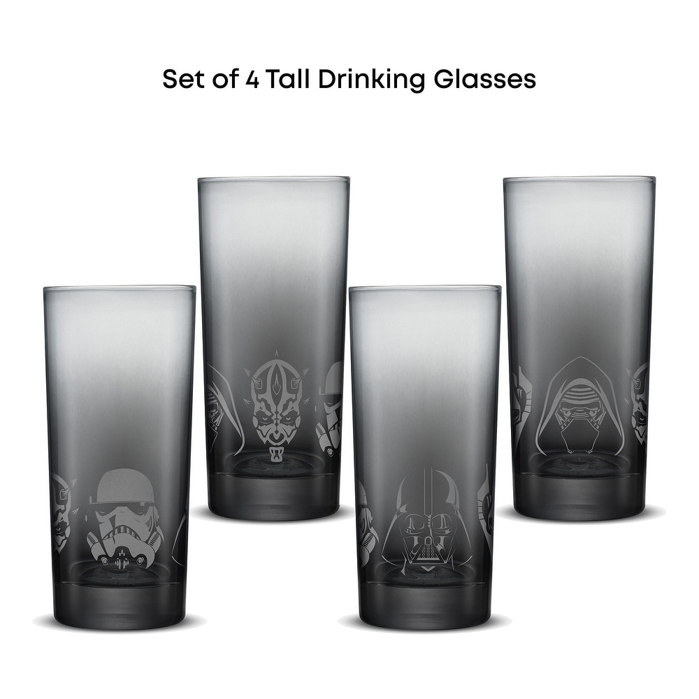 SW Dark Side Tall Drinking Glasses 4-Pack Set 2