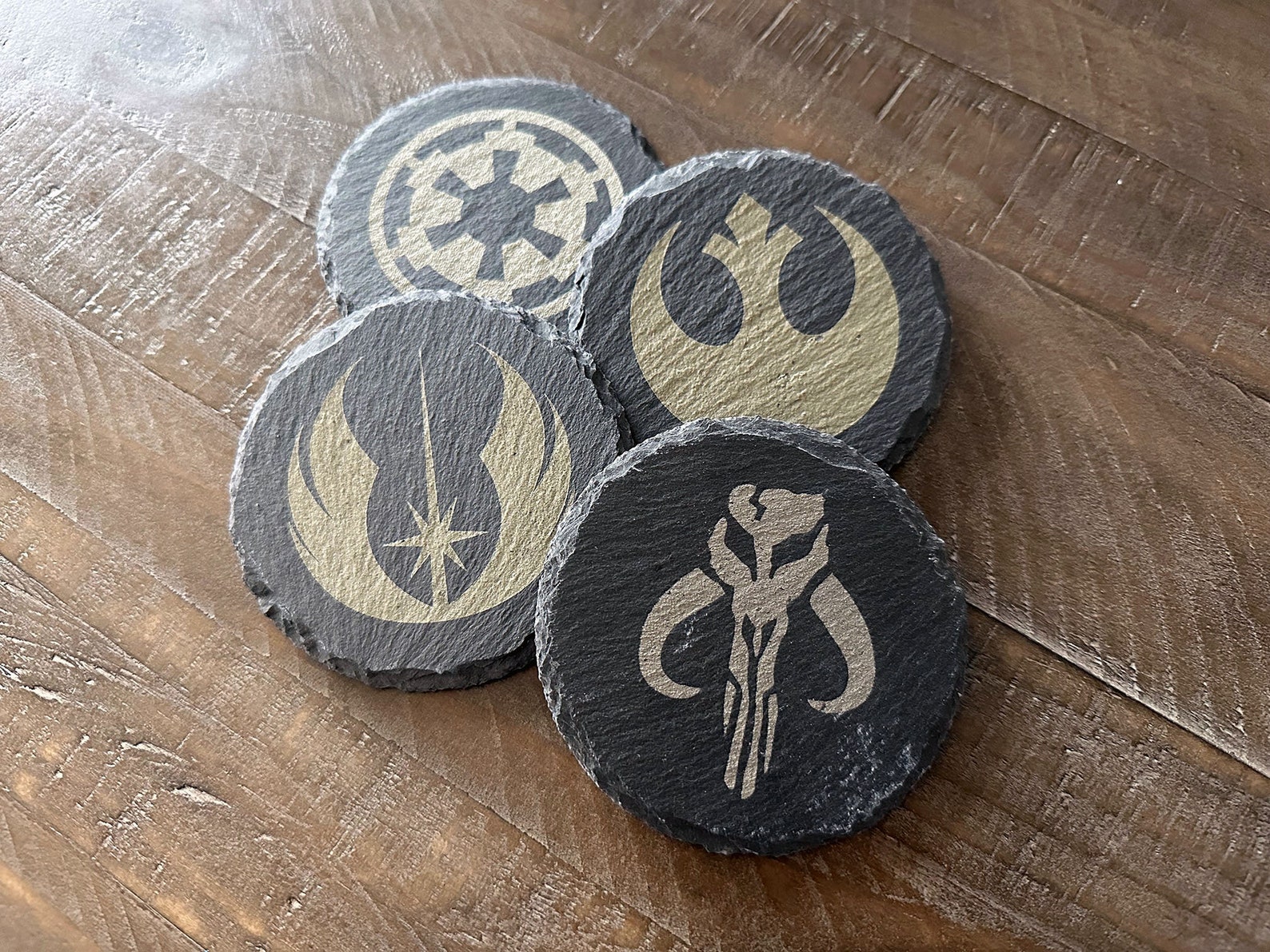 SW Laser Engraved Slate Coasters 4-Pack 1