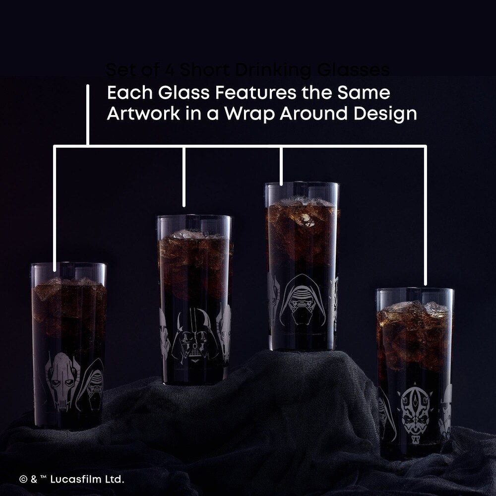 SW Dark Side Tall Drinking Glasses 4-pack 3