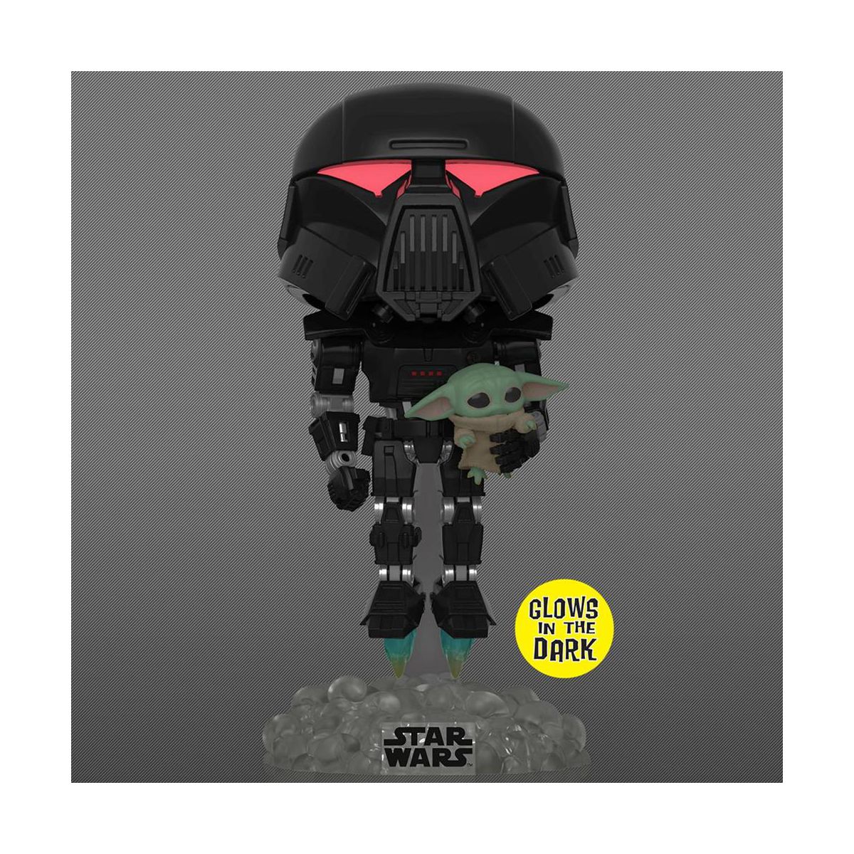 TM Dark Trooper with Grogu (Glow in the Dark) Funko Pop! Bobble Head Toy 3