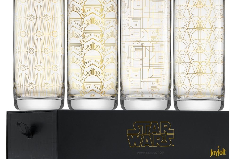 New Star Wars Deco Gold Glass Tall Drinking Glasses 4-Pack available now!