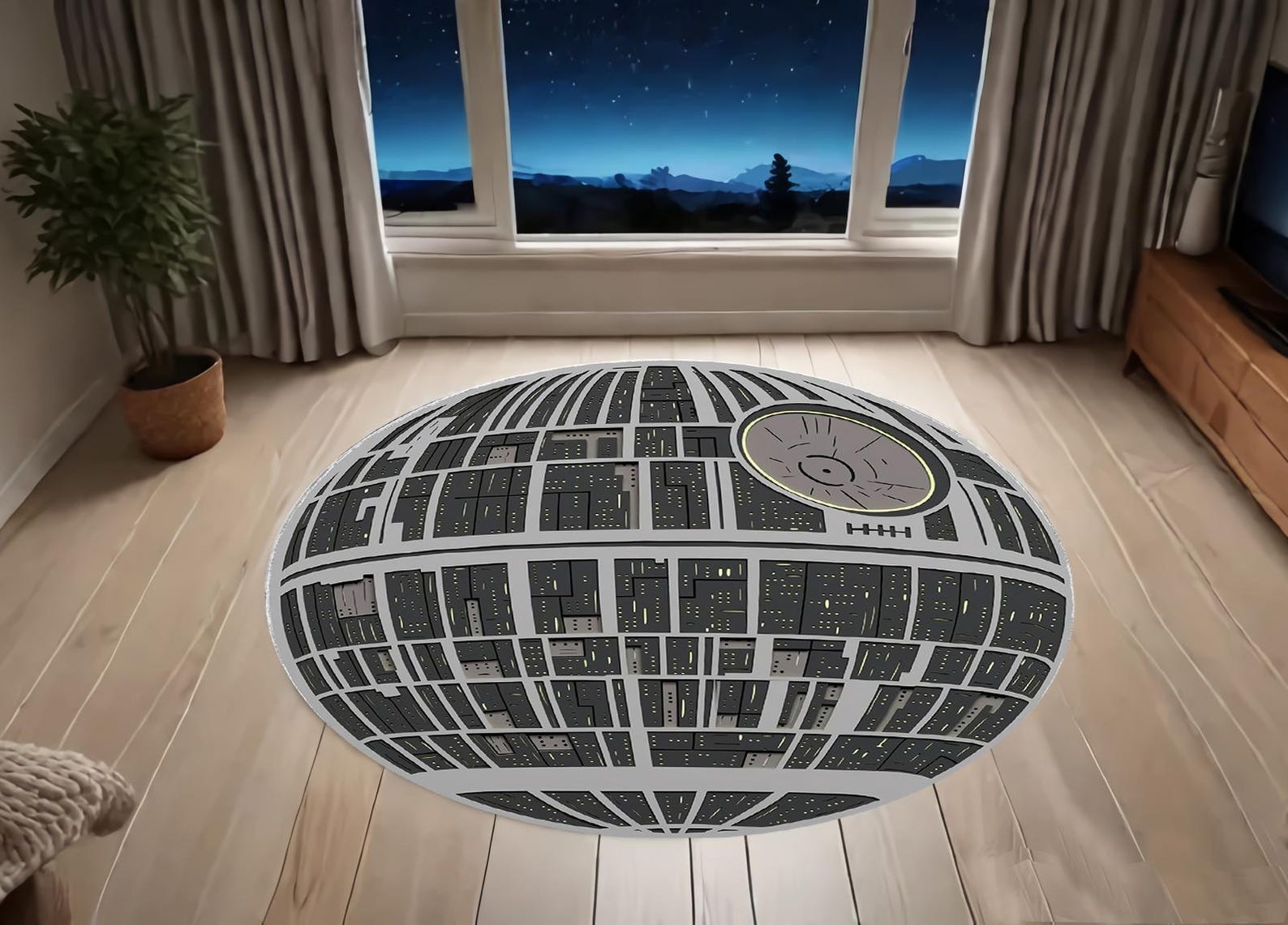 SW Death Star Decor Round Floor Rug 1