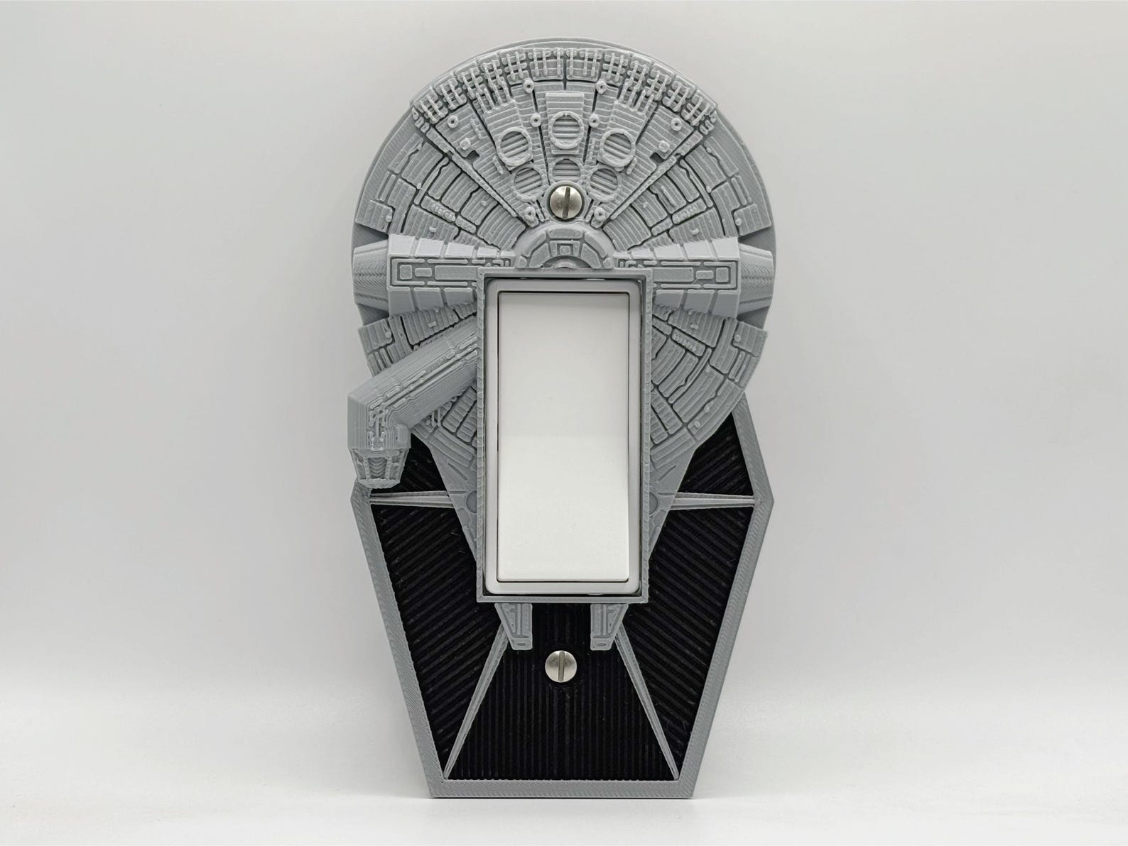 SW TIE Fighter and the Millennium Falcon Light Switch Cover Decor 1