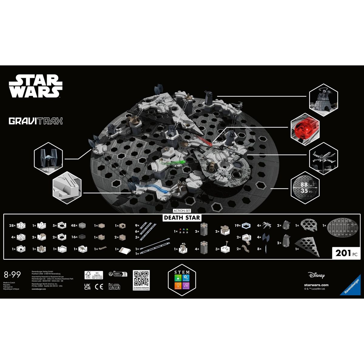 SW Death Star Expandable and Interactive Marble Ball Run System Set 2