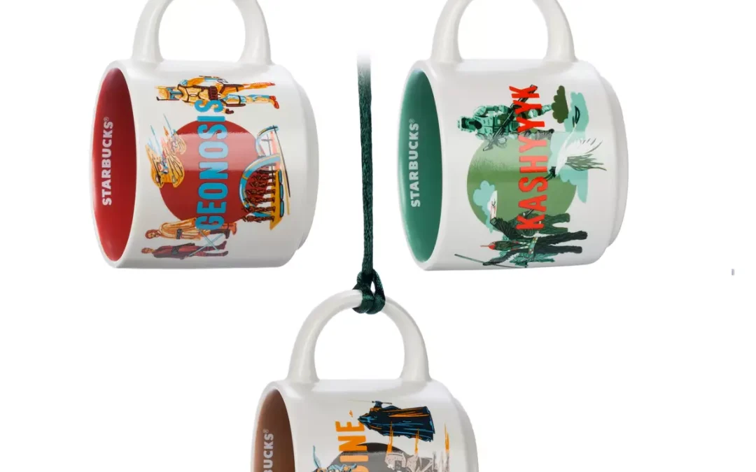New Star Wars Tatooine, Kashyyyk and Geonosis Starbucks Mug Ornament Set available now!