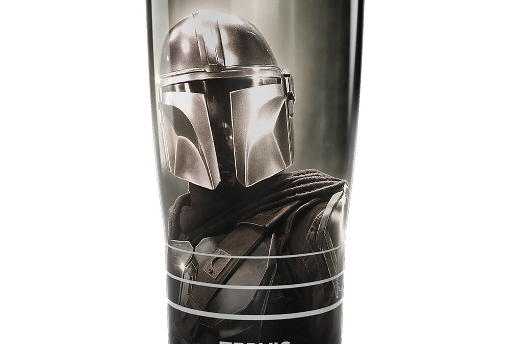 New The Mandalorian Din Djarin Chrome Triple Walled Insulated Stainless Steel Travel Tumbler available!
