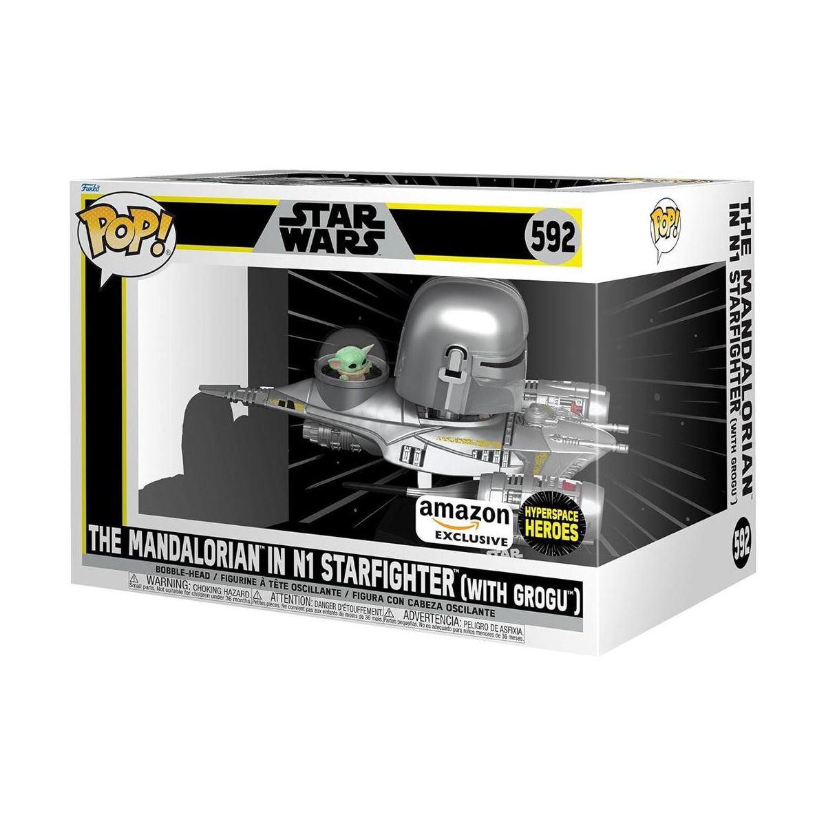 TM Mandalorian in N1 Starfighter with Grogu Funko Pop! Bobble Head Toy 1