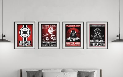 New Star Wars Movie Poster Galactic Empire Propaganda Art Print Collection 4-Pack available!