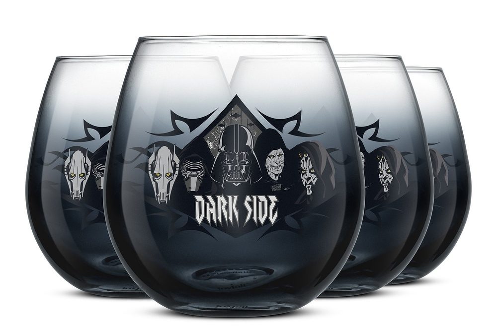 New Star Wars Dark Side Stemless Drinking Glasses 4-Pack Set available now!
