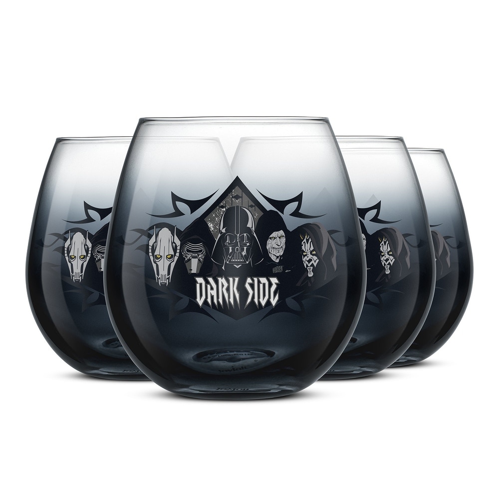 SW Dark Side Stemless Drinking Glasses 4-Pack Set 1