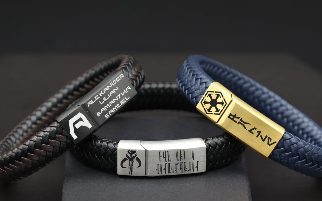 New Star Wars Aurebesh Personalized Stainless Magnetic Bracelet available now!