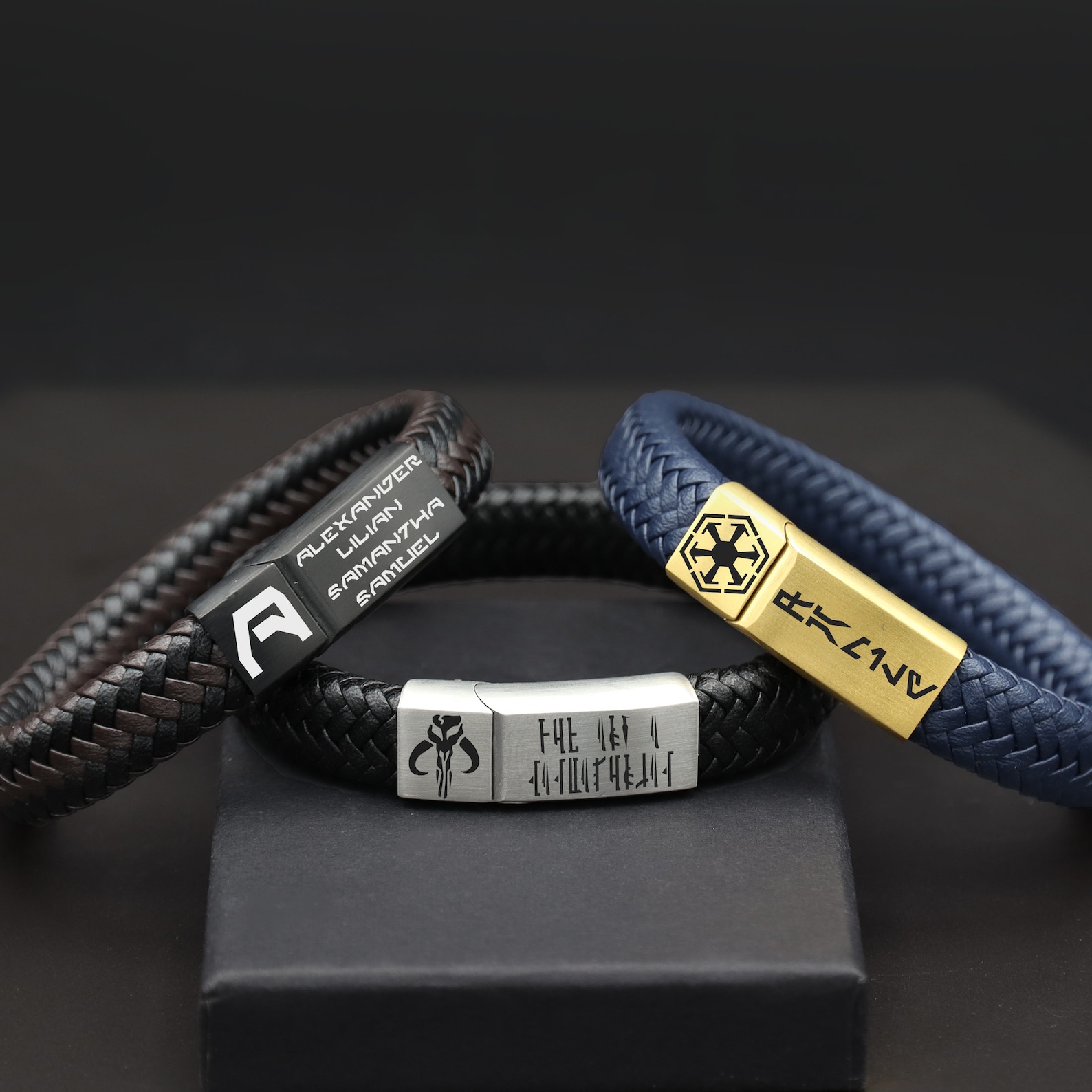 SW Aurebesh Personalized Stainless Magnetic Bracelet