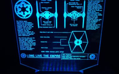 New Star Wars Imperial Tie Fighter LED Edge Lit Blueprints Acrylic Sign Light available now!