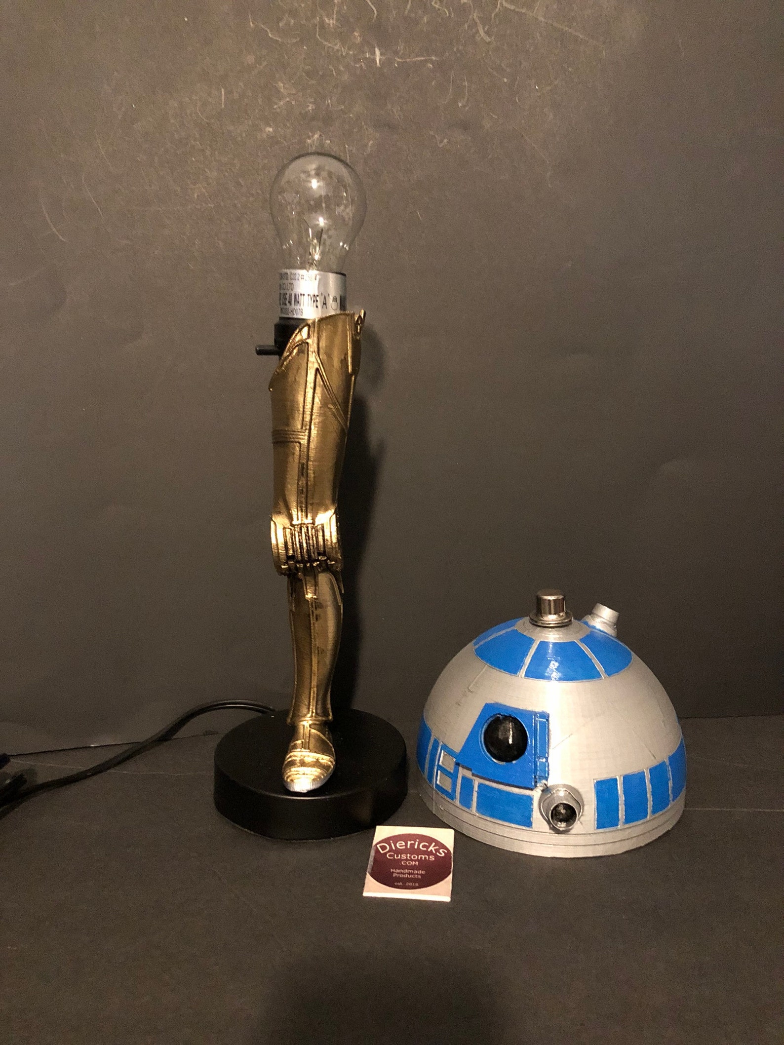 SW C-3PO / R2-D2 Inspired Leg Lamp and Shade 4