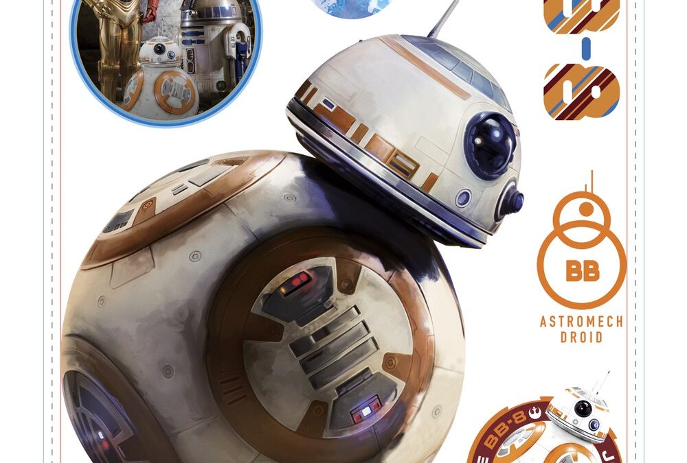 New The Force Awakens BB-8 Giant Wall Decal Set available now!