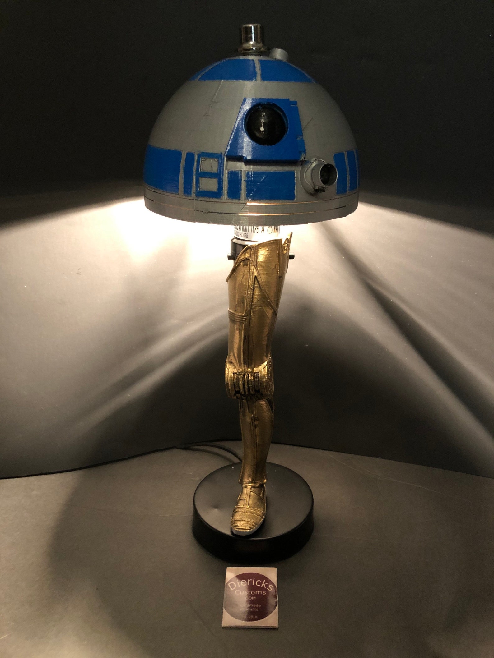 SW C-3PO / R2-D2 Inspired Leg Lamp and Shade 2