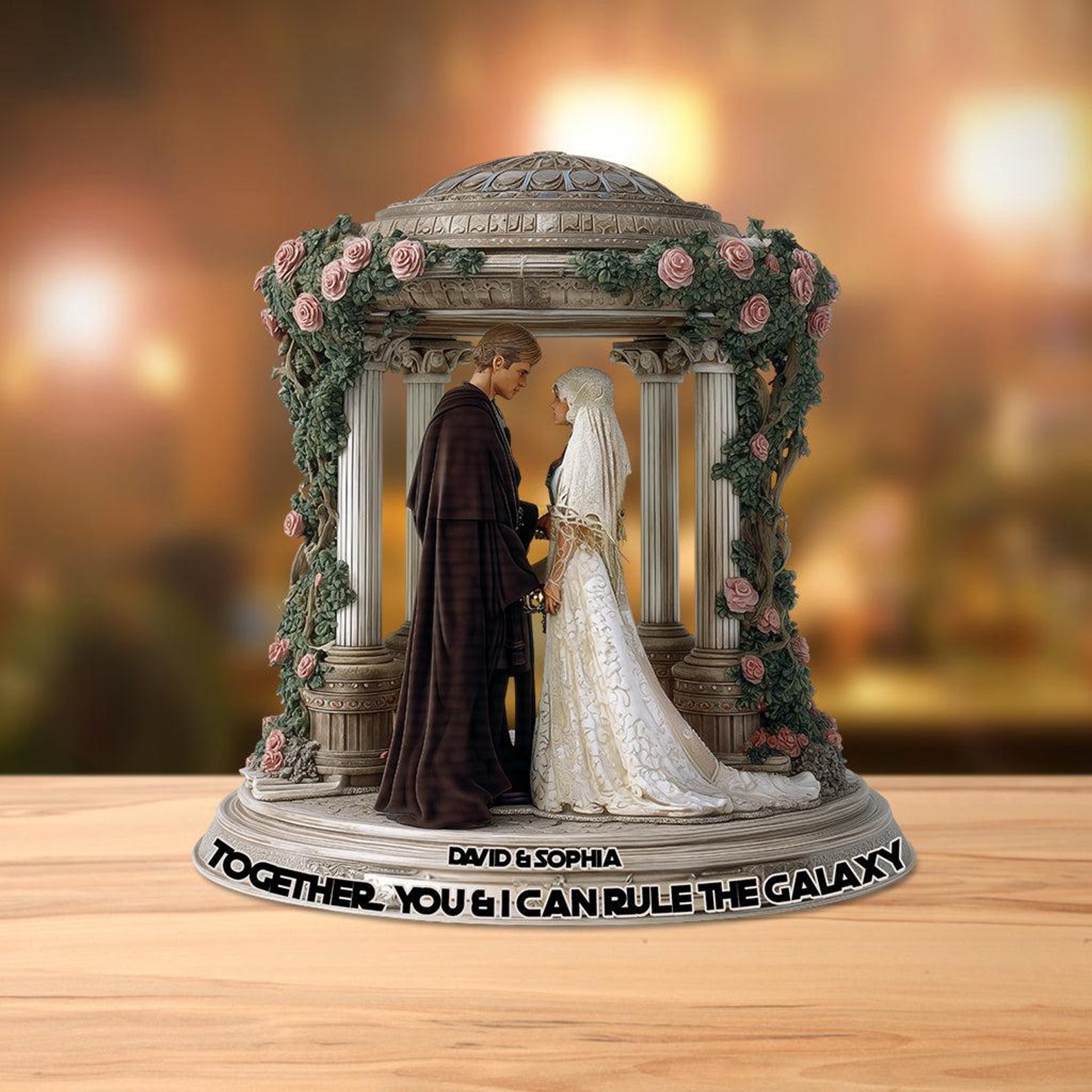 SW Couple Galaxy Wedding Acrylic Figurine Custom Plaque 1