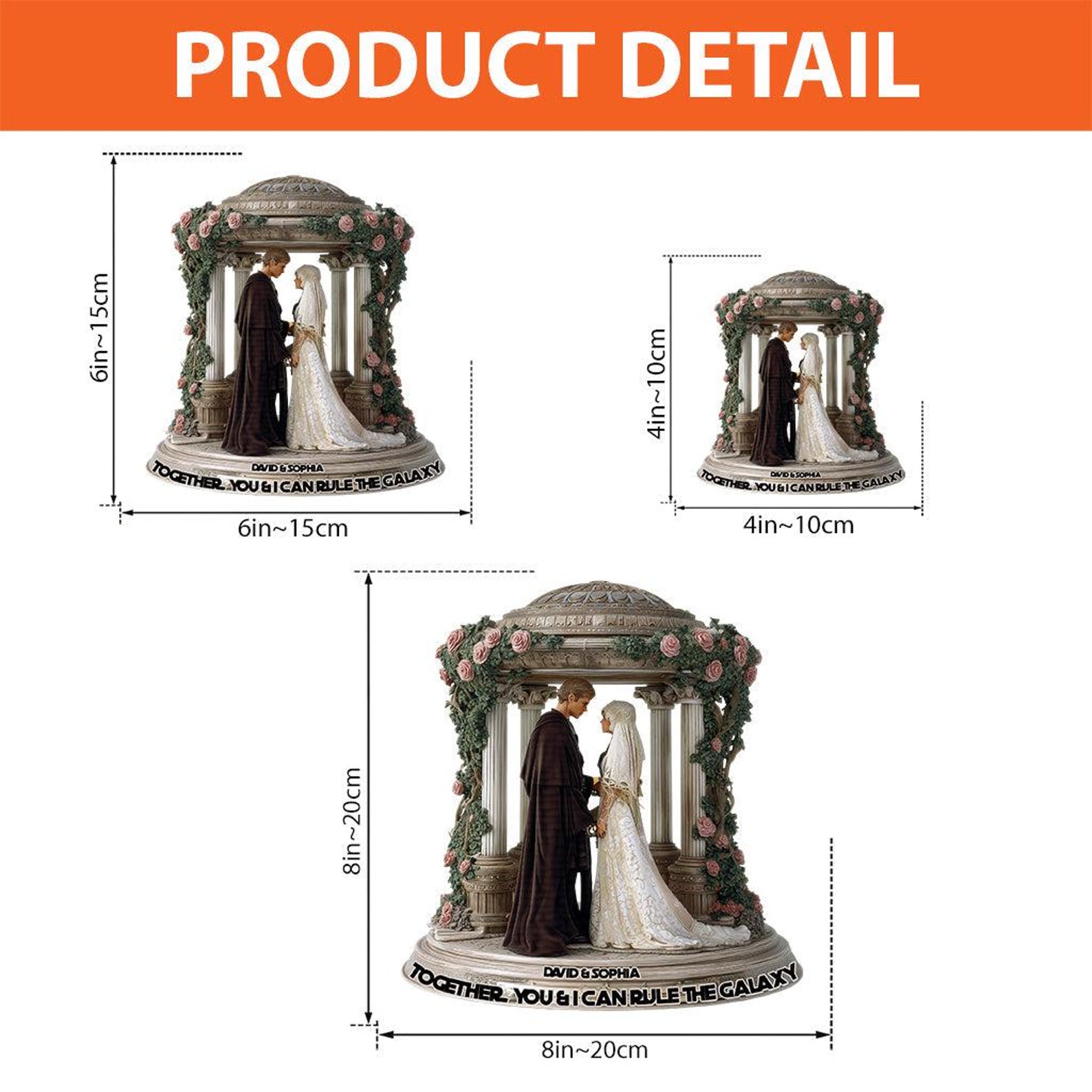 SW Couple Galaxy Wedding Acrylic Figurine Custom Plaque 3