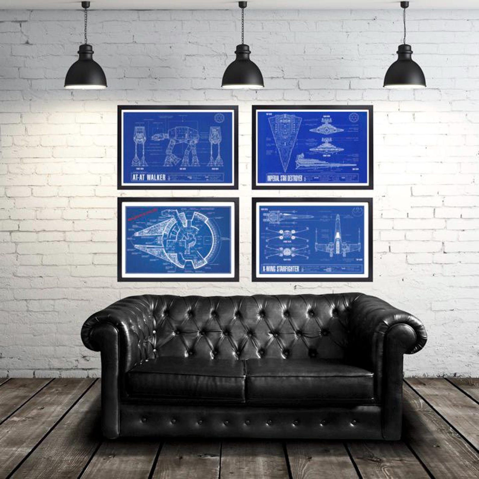 SW Sci-Fi Engineering Schematics Blueprint Art Prints 4-Pack 3