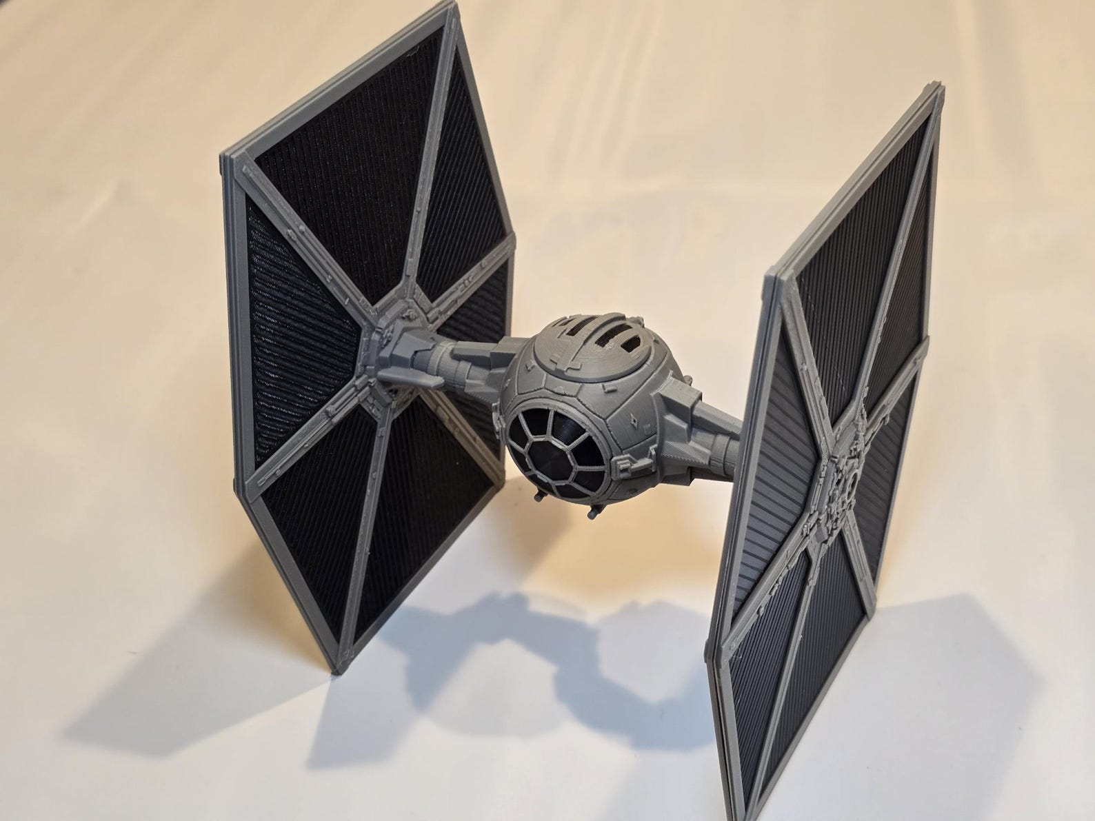 SW 3D Printed Imperial TIE Fighter Figurine with Display Stand Set 2