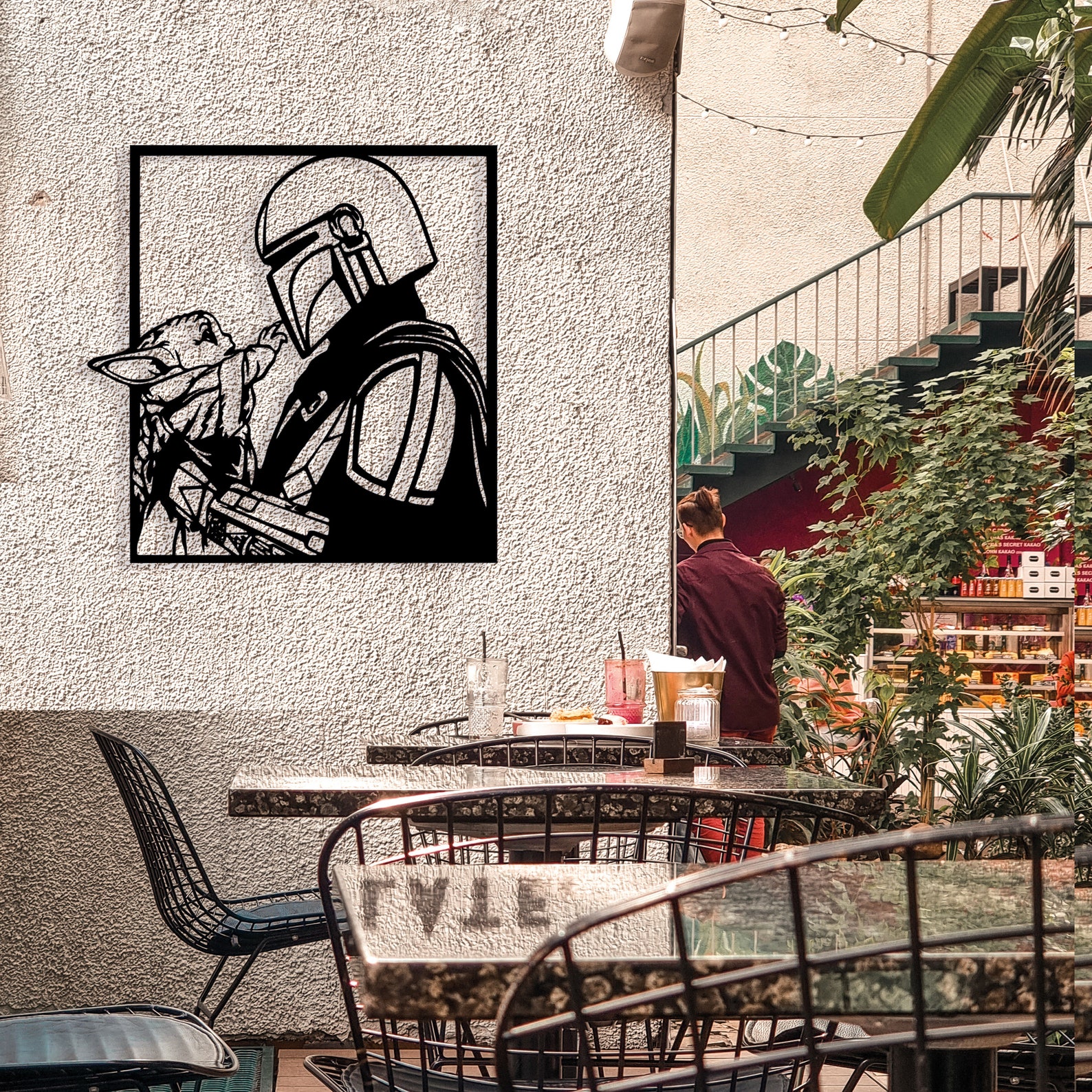 TM Din Djarin and The Child (Grogu) Iconic Metal Wall Art Decor Picture 2