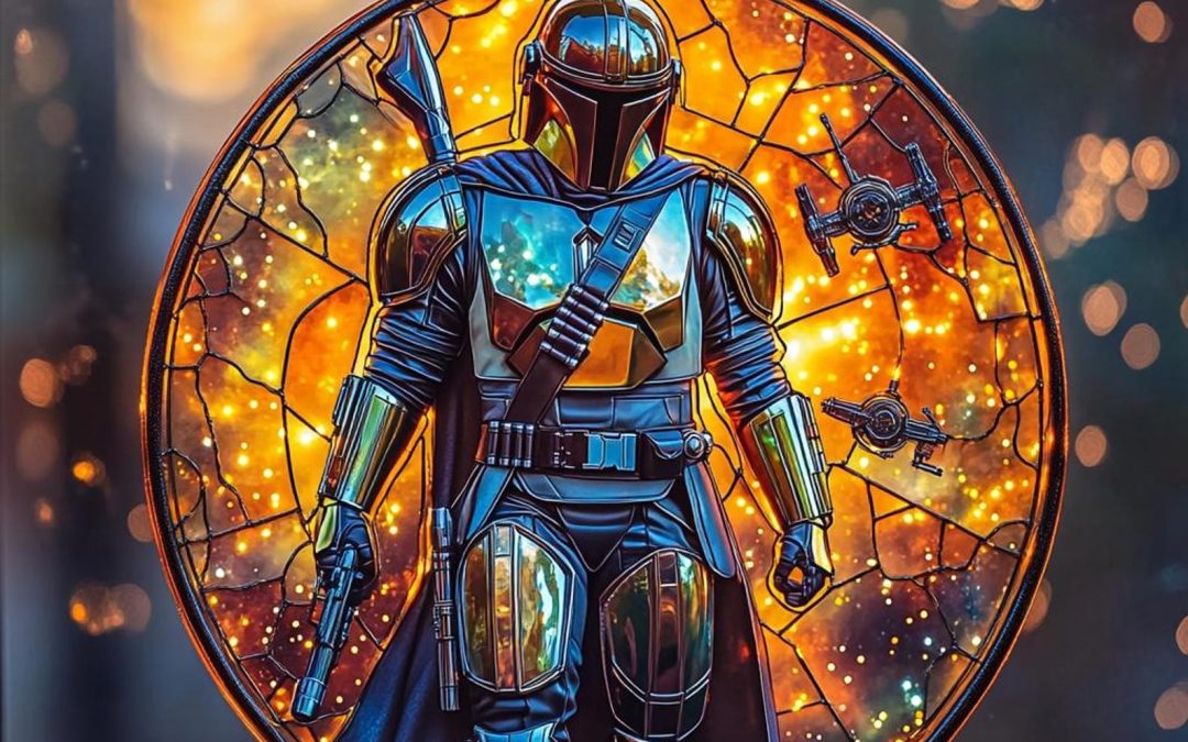 New The Mandalorian Din Djarin ACRYLIC Suncatcher Faux Stained Glass Window Decor available!