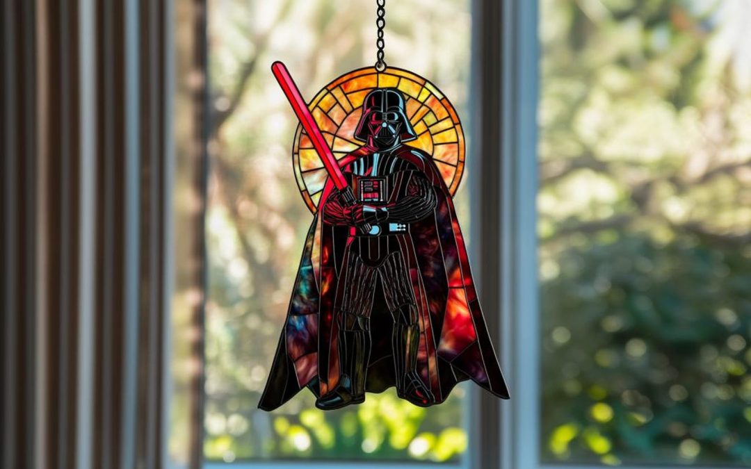 New Star Wars Darth Vader Acrylic Faux Stained Glass Suncatcher Window Hanging Decor available now!