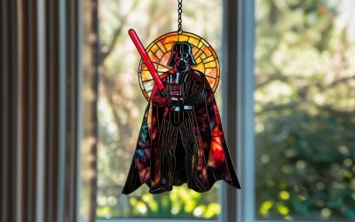 New Star Wars Darth Vader Acrylic Faux Stained Glass Suncatcher Window Hanging Decor available now!