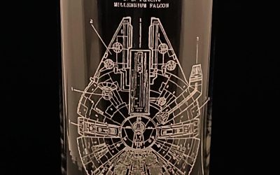 New Star Wars Laser Etched Millennium Falcon Glass Tumbler available now!