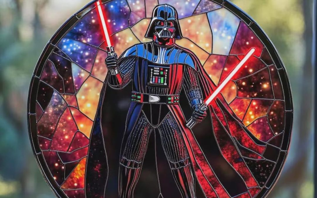 New Star Wars Darth Vader Faux Stained Glass Suncatcher Window Hanging Wall Art Decor available!