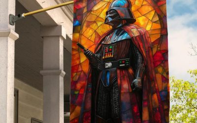 New Revenge of the Sith Darth Vader Stained Glass Style Outdoor Banner Garden Flag available now!