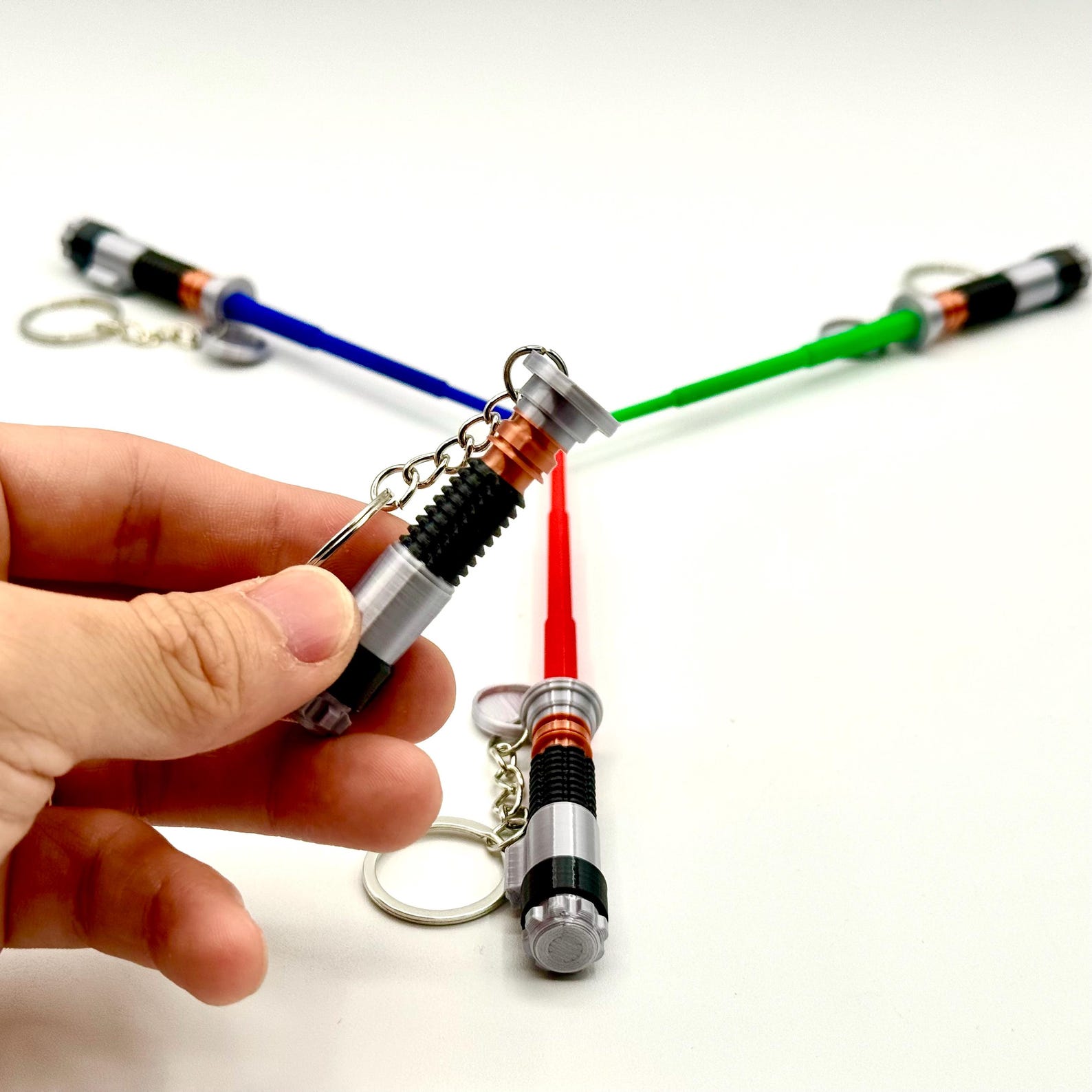 SW Retractable Mini Lightsaber Collapsible 3D Printed Keychain 1
