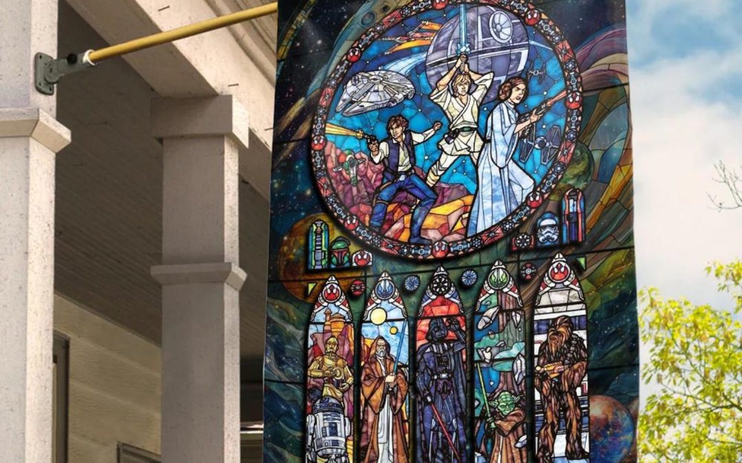 New A New Hope Stained Glass Art Double-Sided Garden Flag available now!