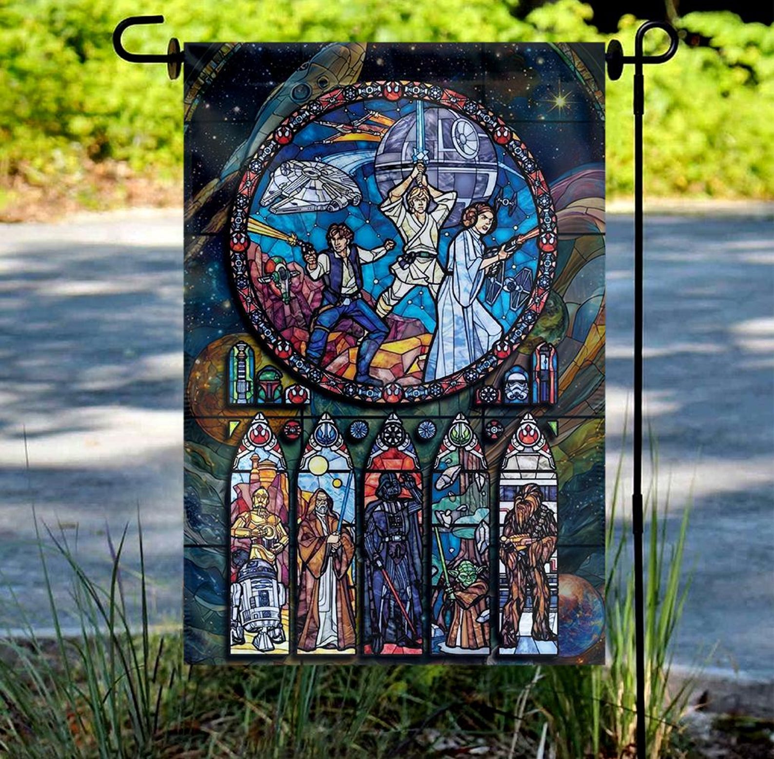 ANH Stained Glass Art Double-Sided Garden Flag 2