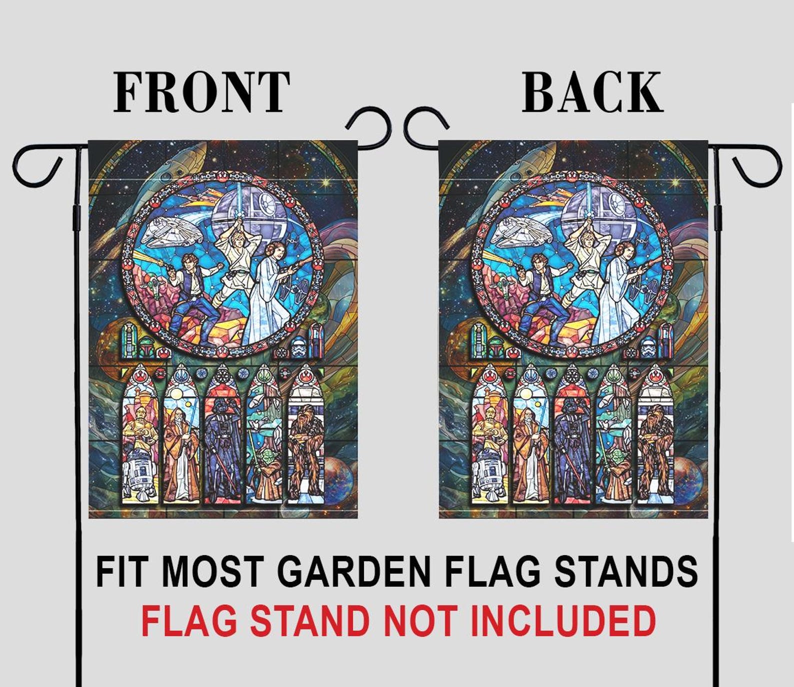 ANH Stained Glass Art Double-Sided Garden Flag 3