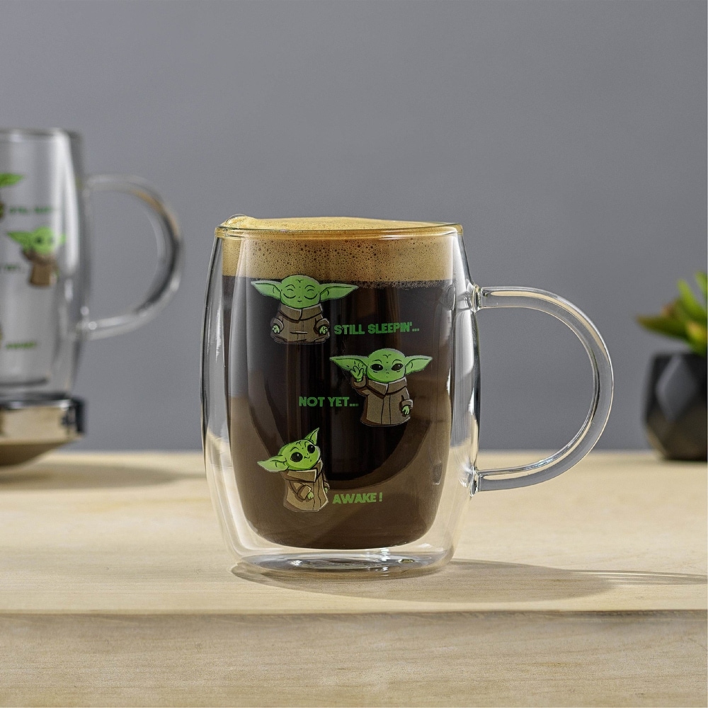 TM The Child (Grogu) Double Walled Glass Mugs 2-Pack Set 4