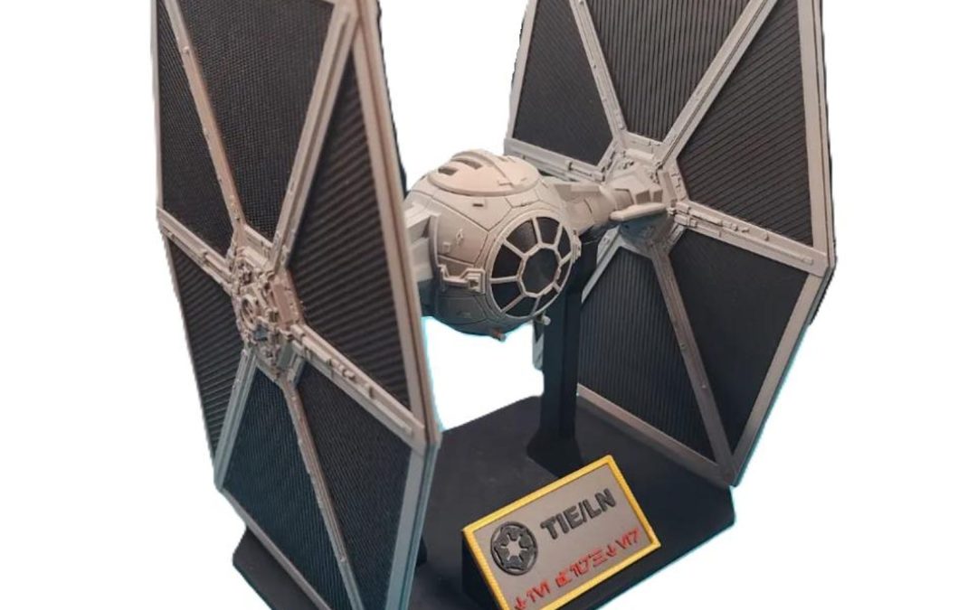 New Star Wars 3D Printed Imperial TIE Fighter Figurine with Display Stand Set available!