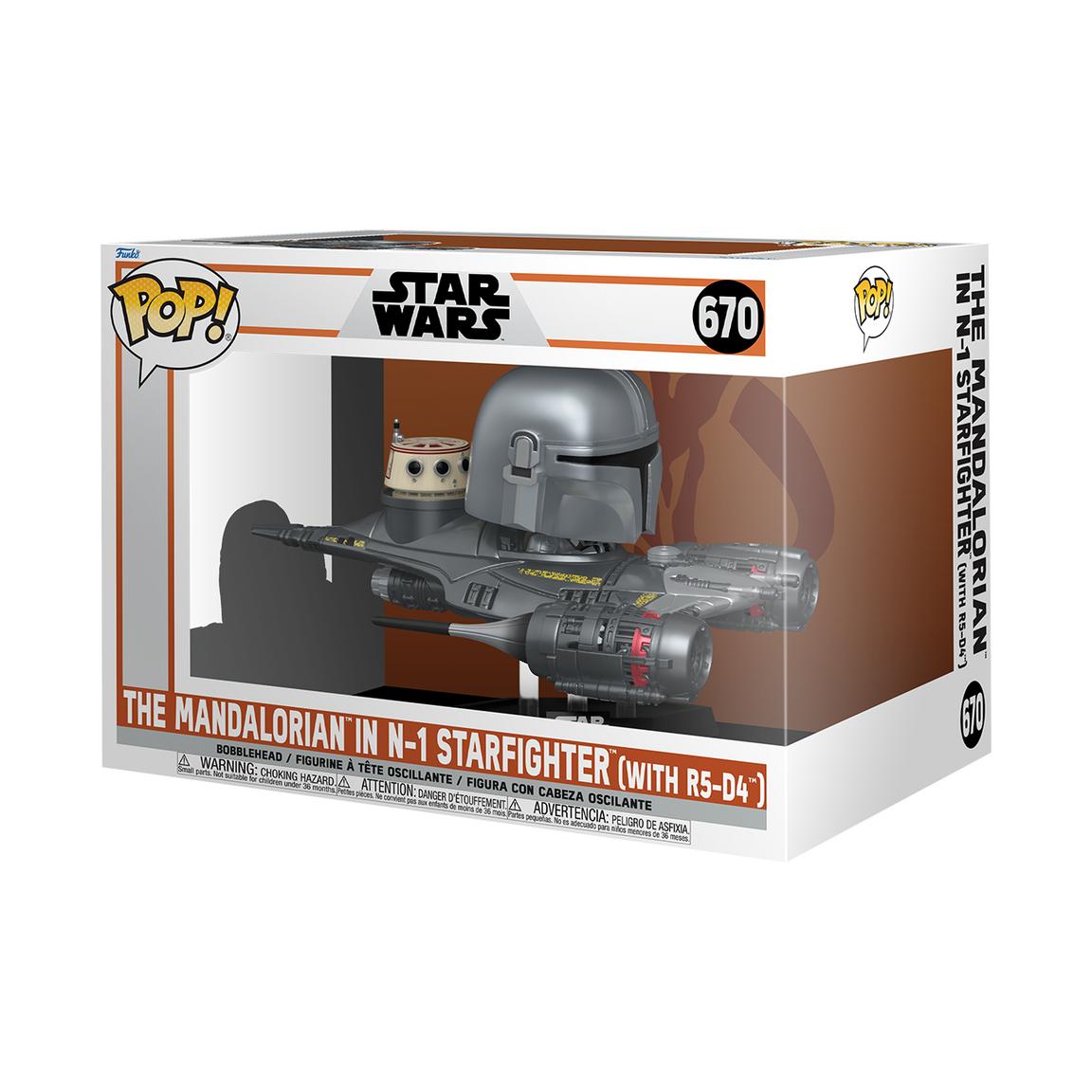 TM Din Djarin on N-1 Starfighter (with R5-D4) Funko Pop! Bobble Head Toy 1