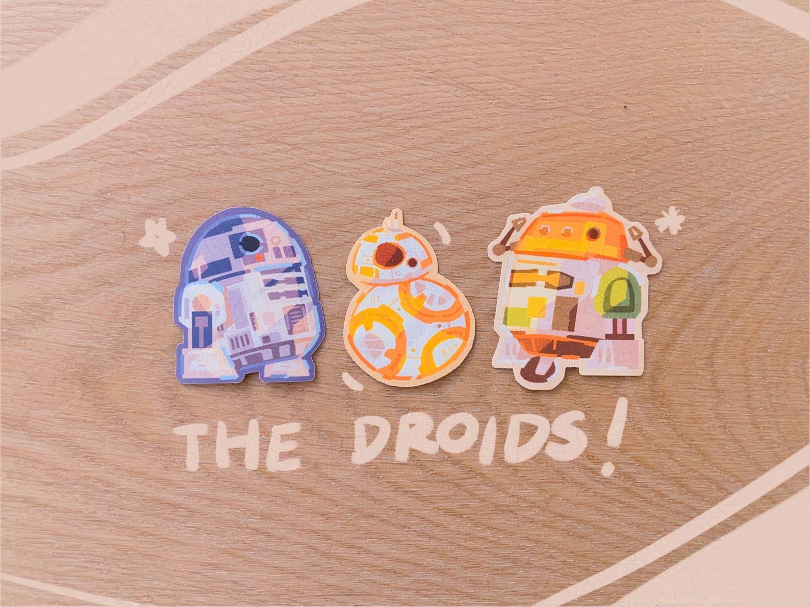SW Water-resistant Matte Vinyl Droid Stickers Set 3