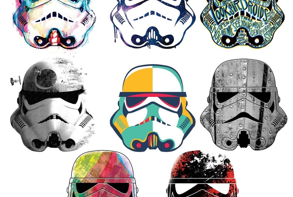 New Star Wars Imperial Stormtrooper Artistic Helmets Multicolor Wall Decal Set available now!