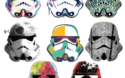New Star Wars Imperial Stormtrooper Artistic Helmets Multicolor Wall Decal Set available now!