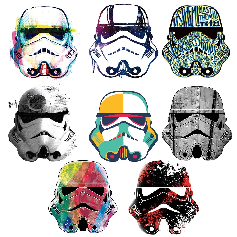 SW Imperial Stormtrooper Artistic Helmets Multicolor Wall Decal Set