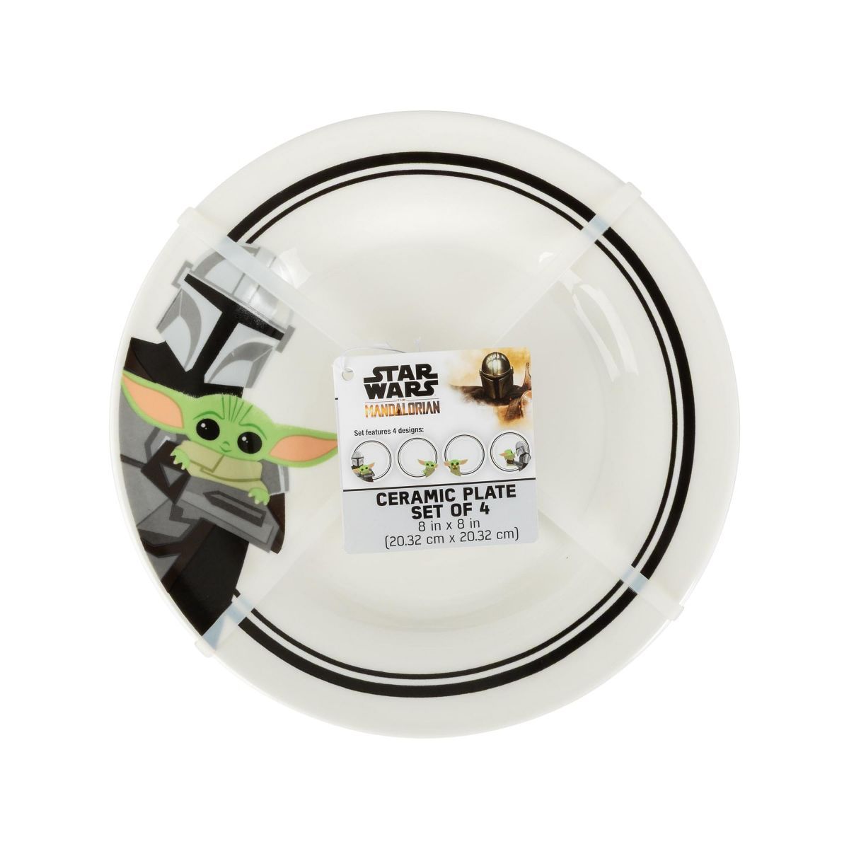 TM Din Djarin and The Child (Grogu) 4-Piece 8-Inch Dinner Plate Set 2