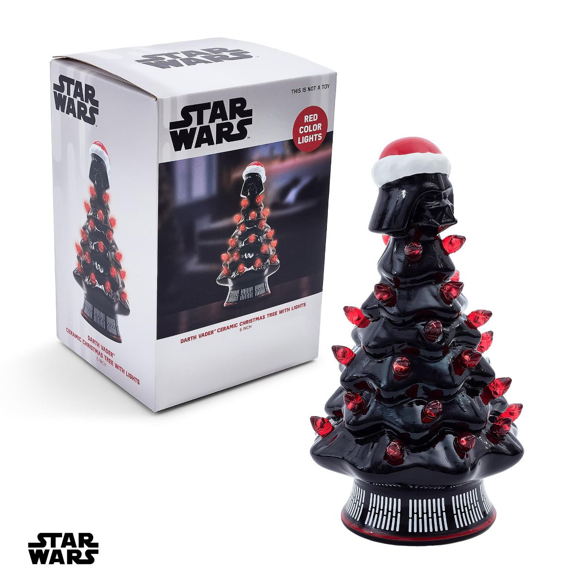 SW Darth Vader Light-Up Ceramic Christmas Tree 1