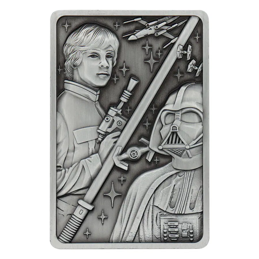 TESB Luke Skywalker and Darth Vader Silver Replica Ingot 3