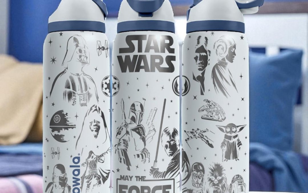New Star Wars Engraved Owala Galactic Design with Iconic Characters Stainless Steel Bottle available!