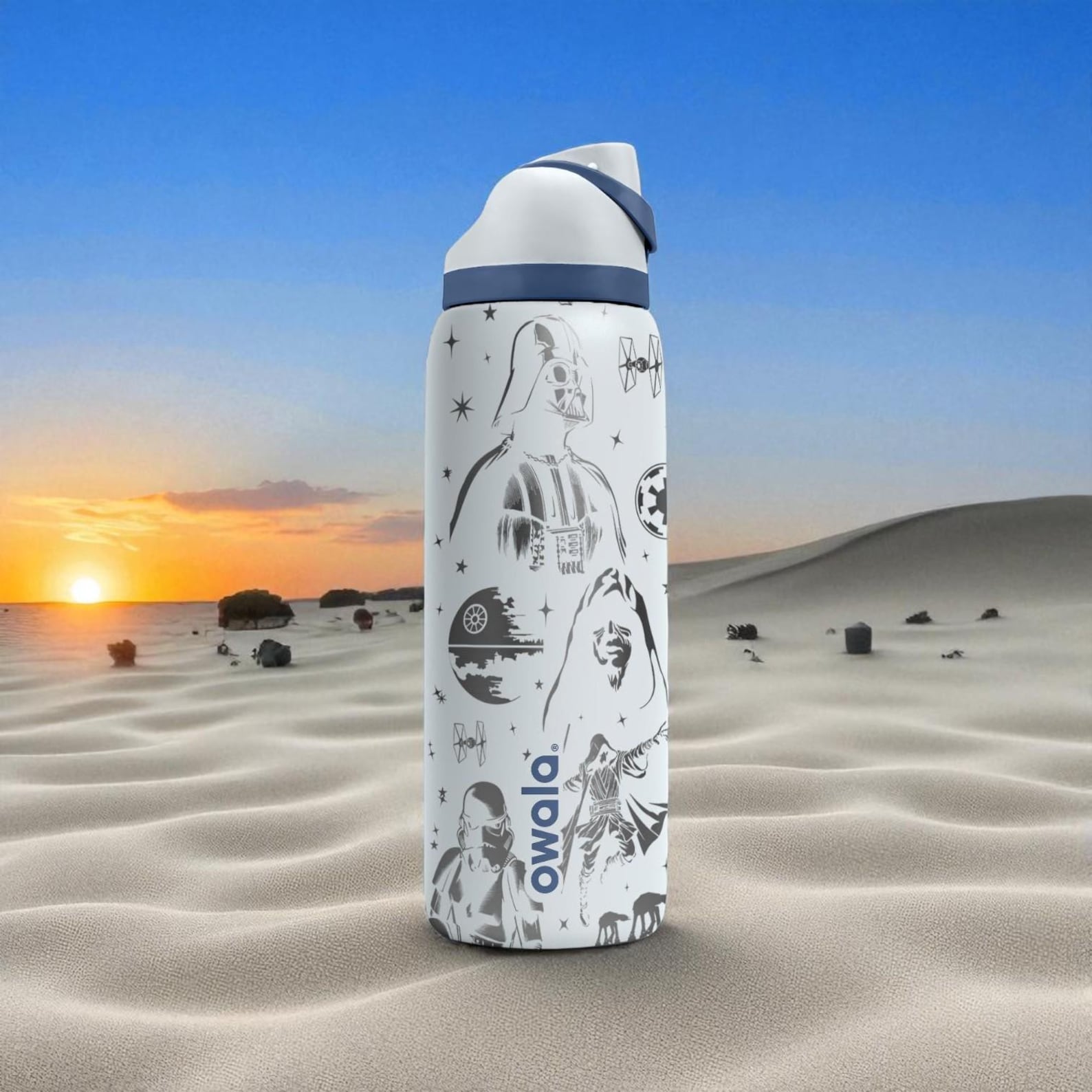 SW Engraved Owala Galactic Design with Iconic Characters Stainless Steel Bottle 2