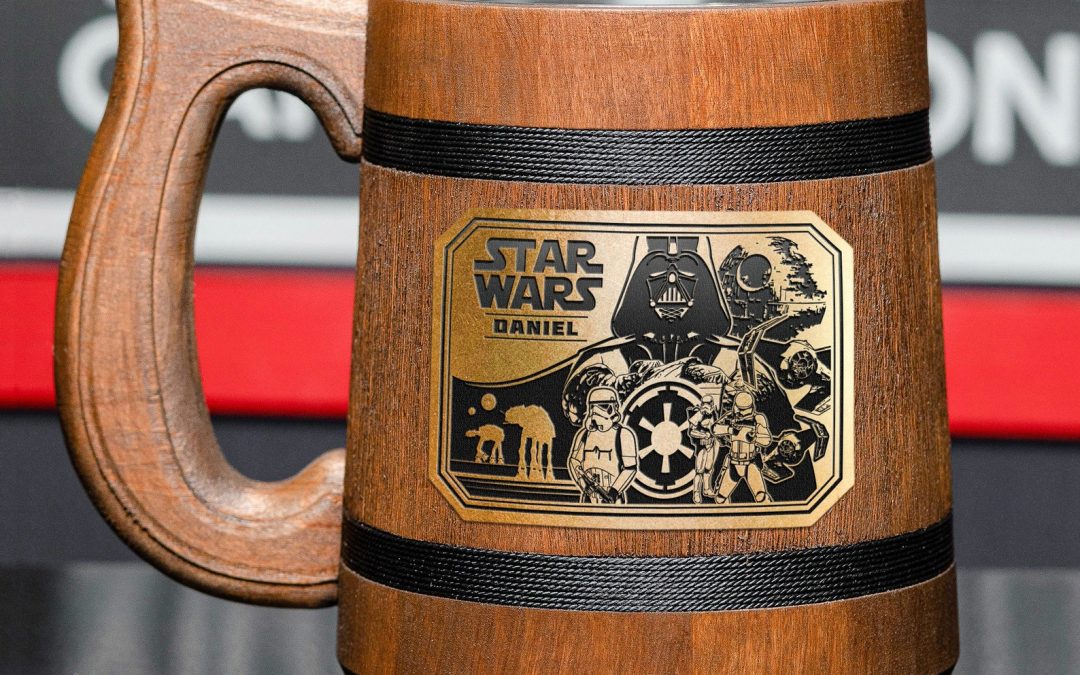 New Star Wars Wooden Stein (with Etched Plaque) Beer Mug available now!