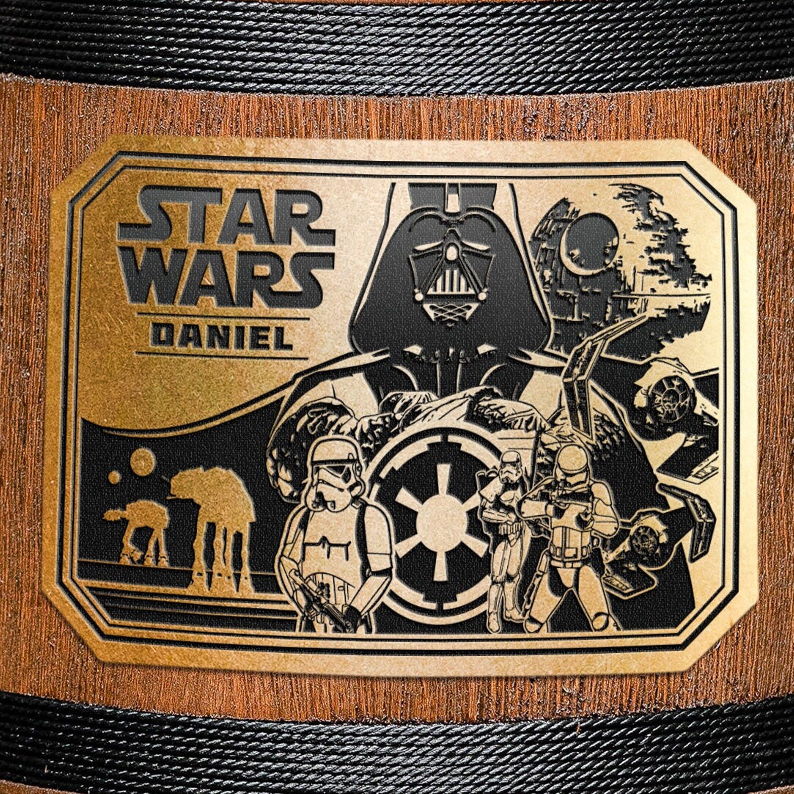 SW Wooden Stein (with Etched Plaque) Beer Mug 2