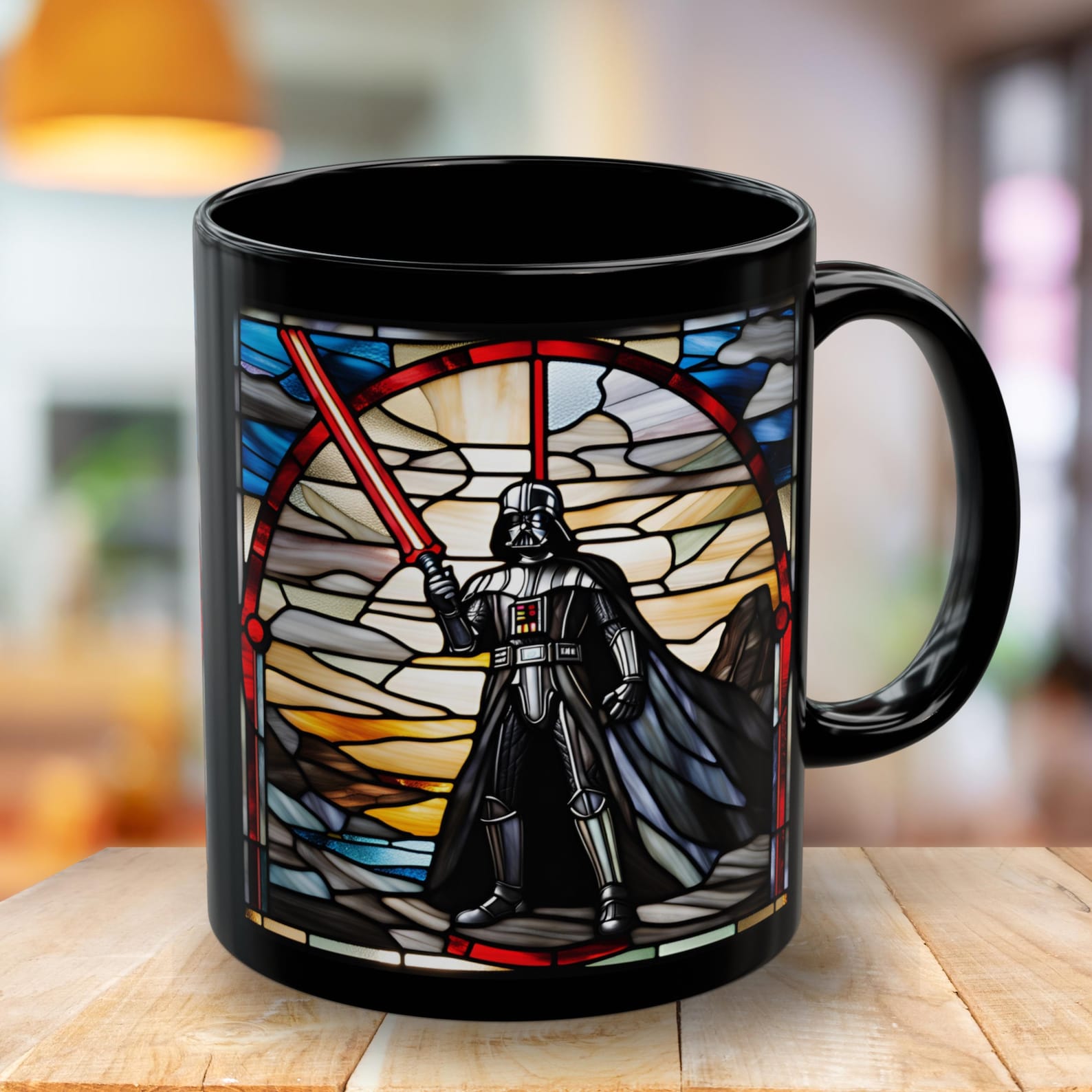 SW Inspired Darth Vader Stained Glass Mug 1